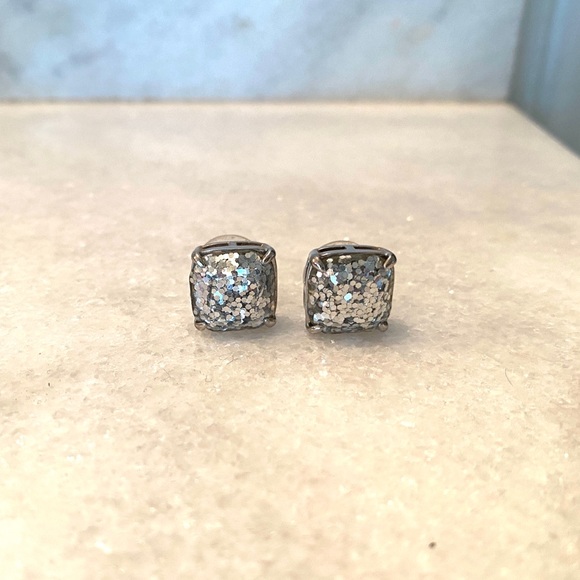 Kate Spade Silver Glitter Studs